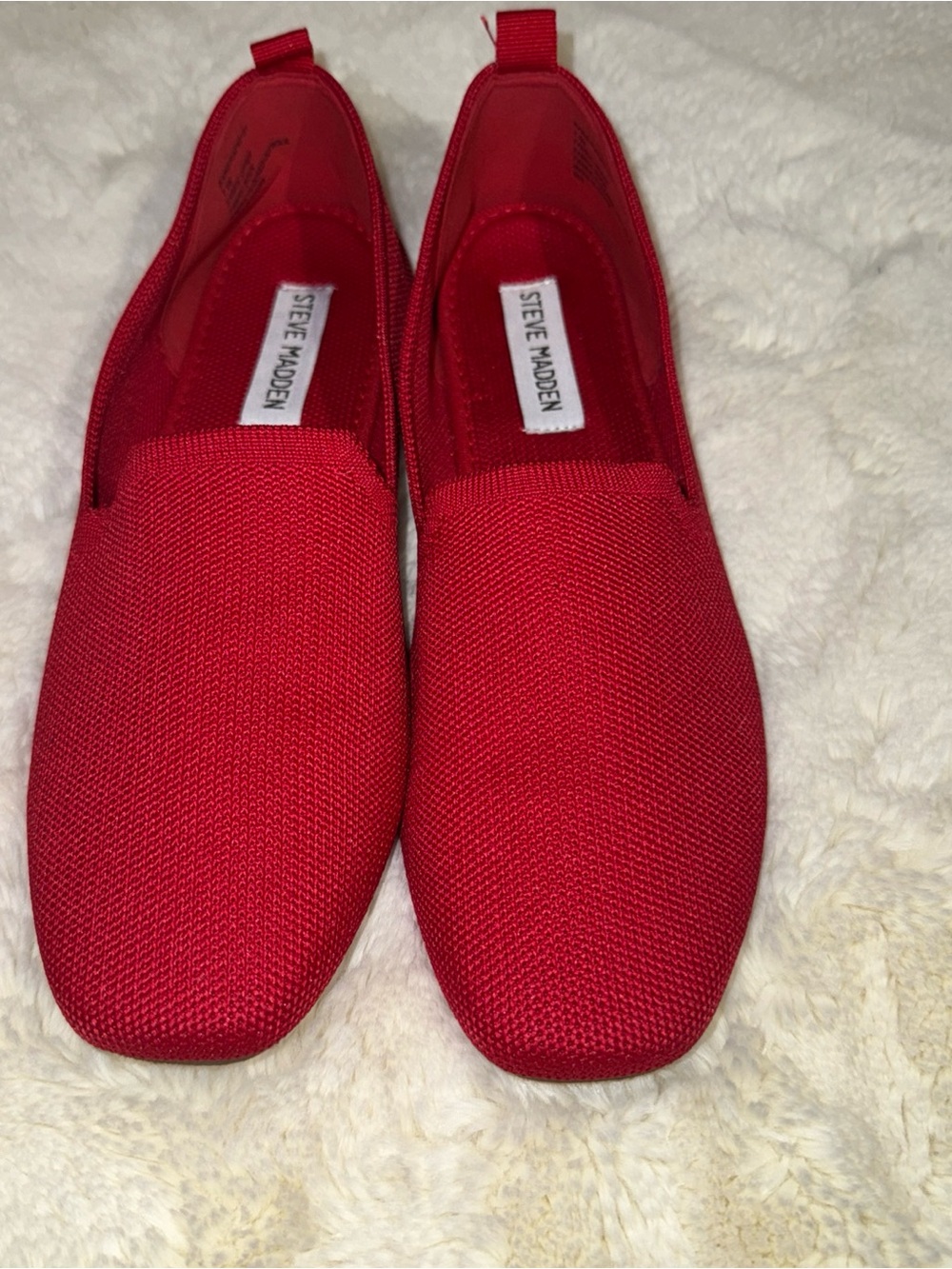 Steve Madden Red Knit Slip-Ons